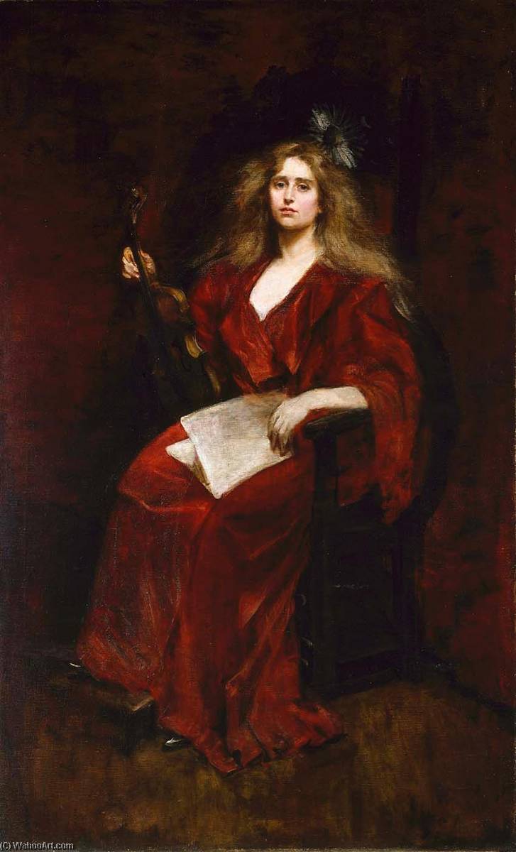 Wikioo.org - The Encyclopedia of Fine Arts - Painting, Artwork by Alice Pike Barney - Natalie with Violin