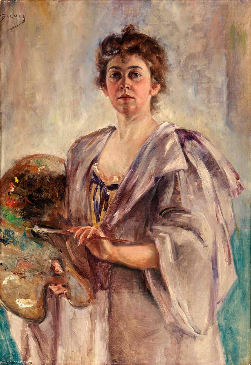 Wikioo.org - The Encyclopedia of Fine Arts - Painting, Artwork by Alice Pike Barney - Self Portrait in Painting Robe