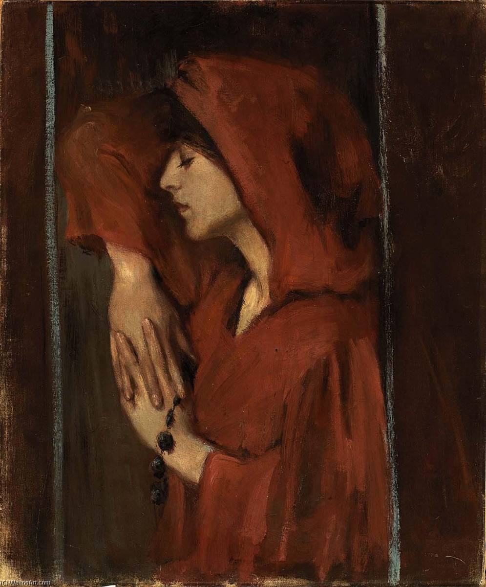 Wikioo.org - The Encyclopedia of Fine Arts - Painting, Artwork by Alice Pike Barney - Woman with Red Hood