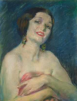 WikiOO.org - Encyclopedia of Fine Arts - Lukisan, Artwork Alice Pike Barney - Model Holding Drapery, (painting)