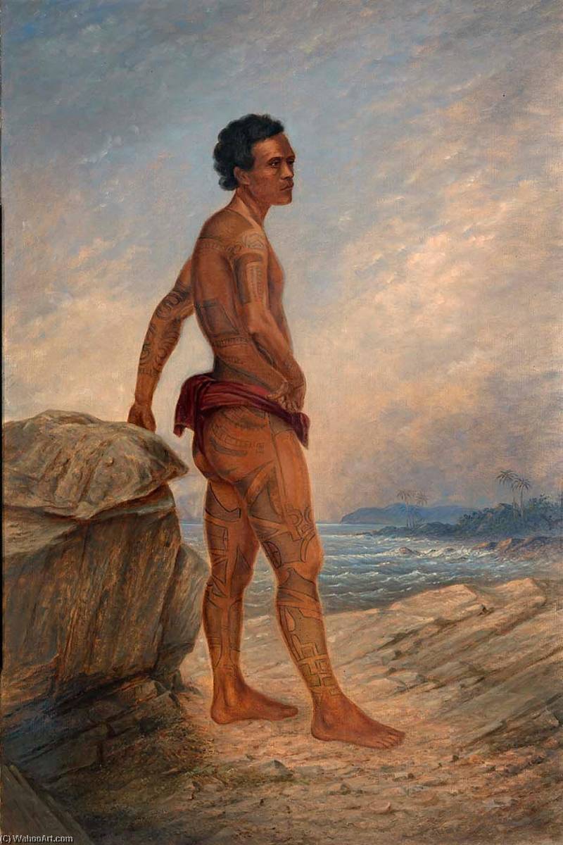 Wikioo.org - The Encyclopedia of Fine Arts - Painting, Artwork by Antonion Zeno Shindler - Melanesian Man