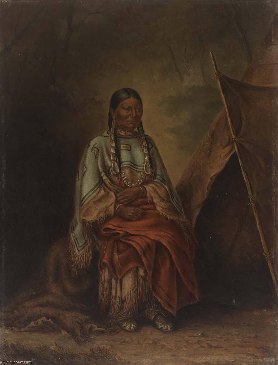 Wikioo.org - The Encyclopedia of Fine Arts - Painting, Artwork by Antonion Zeno Shindler - Spotted Tail's Squaw