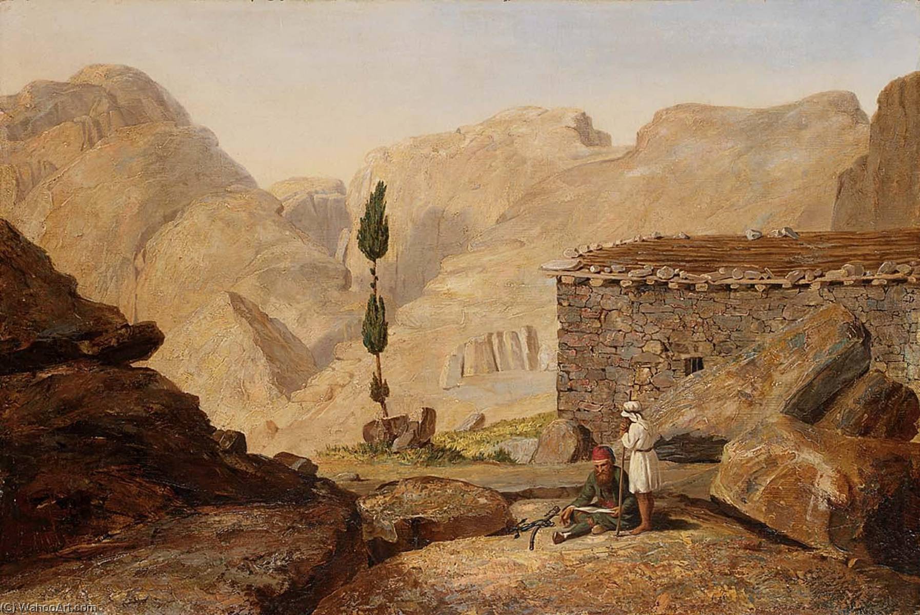 Wikioo.org - The Encyclopedia of Fine Arts - Painting, Artwork by Miner Kilbourne Kellogg - The Top of Mount Sinai with the Chapel of Elijah