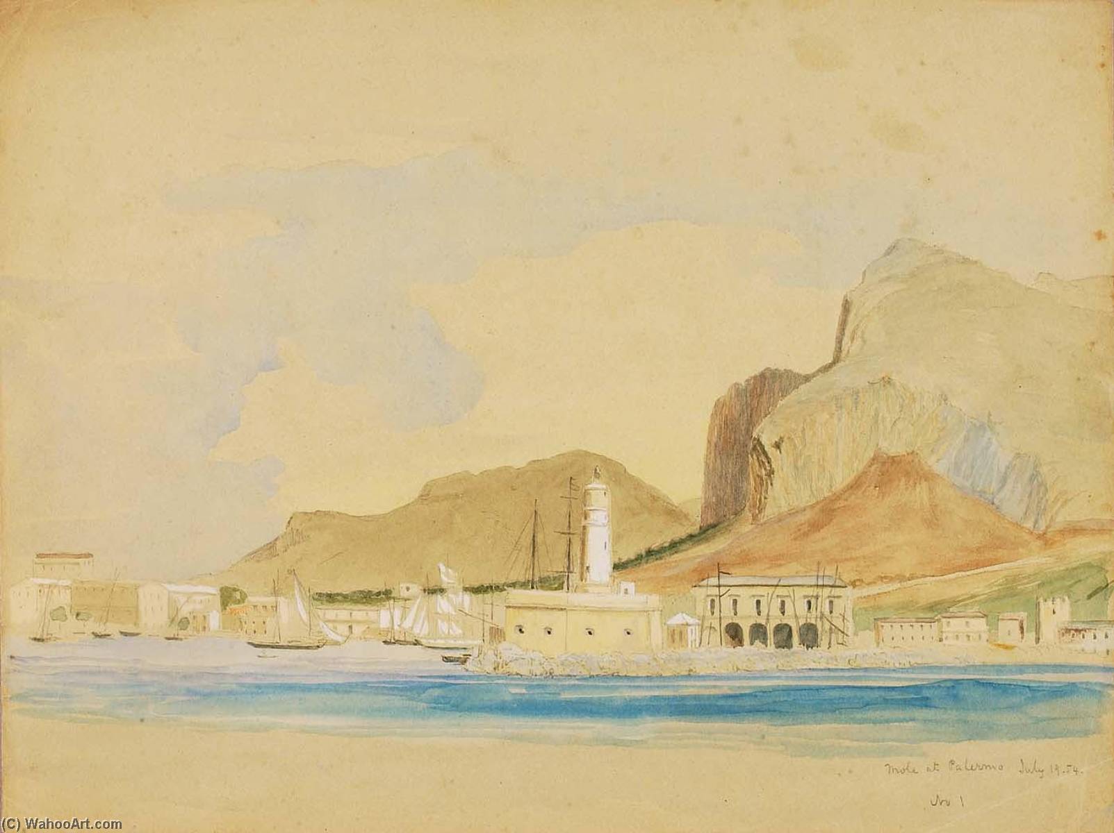 WikiOO.org - Encyclopedia of Fine Arts - Lukisan, Artwork Miner Kilbourne Kellogg - Moli at Palermo