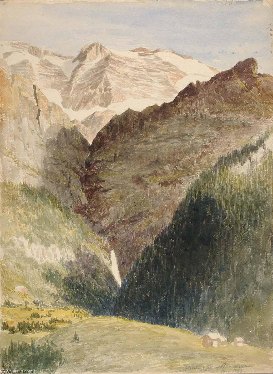 Wikioo.org - The Encyclopedia of Fine Arts - Painting, Artwork by Miner Kilbourne Kellogg - Glacier and Falls