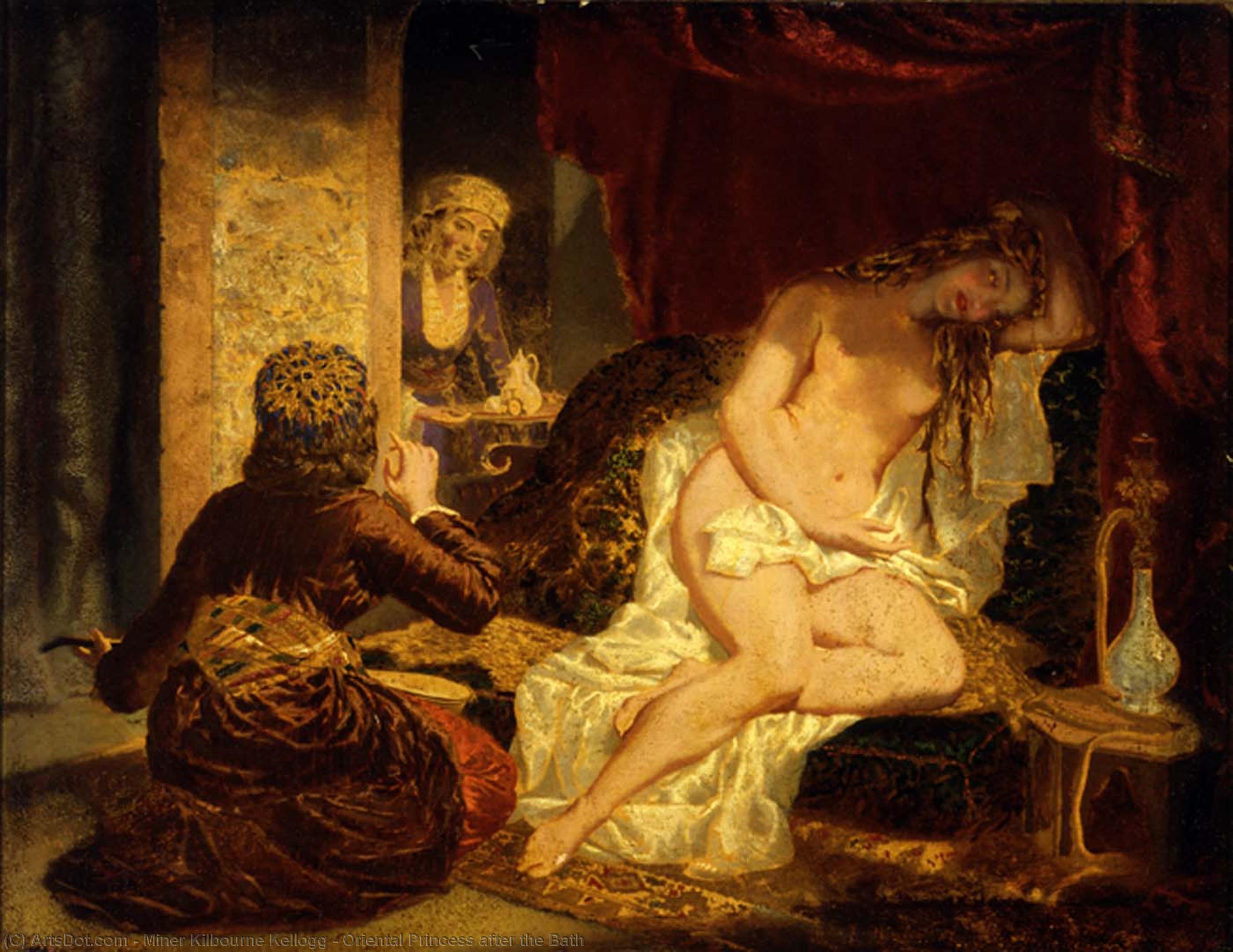 WikiOO.org - Енциклопедия за изящни изкуства - Живопис, Произведения на изкуството Miner Kilbourne Kellogg - Oriental Princess after the Bath