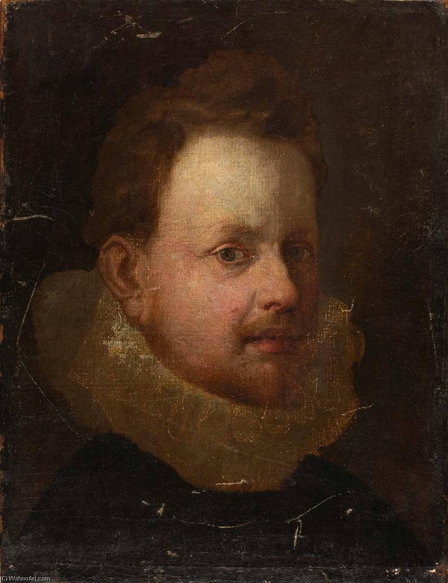 Wikioo.org - The Encyclopedia of Fine Arts - Painting, Artwork by Miner Kilbourne Kellogg - Head of a Gentleman after van Dyck