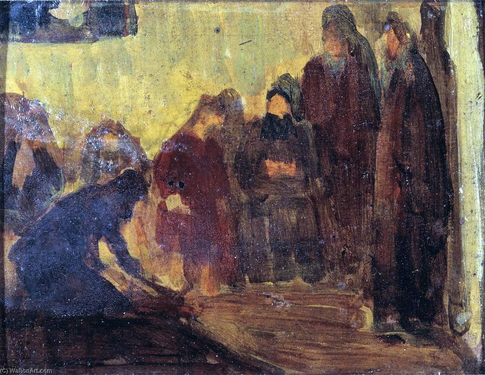 Wikioo.org - The Encyclopedia of Fine Arts - Painting, Artwork by Henry Ossawa Tanner - Study, Christ Washing the Feet of the Disciples