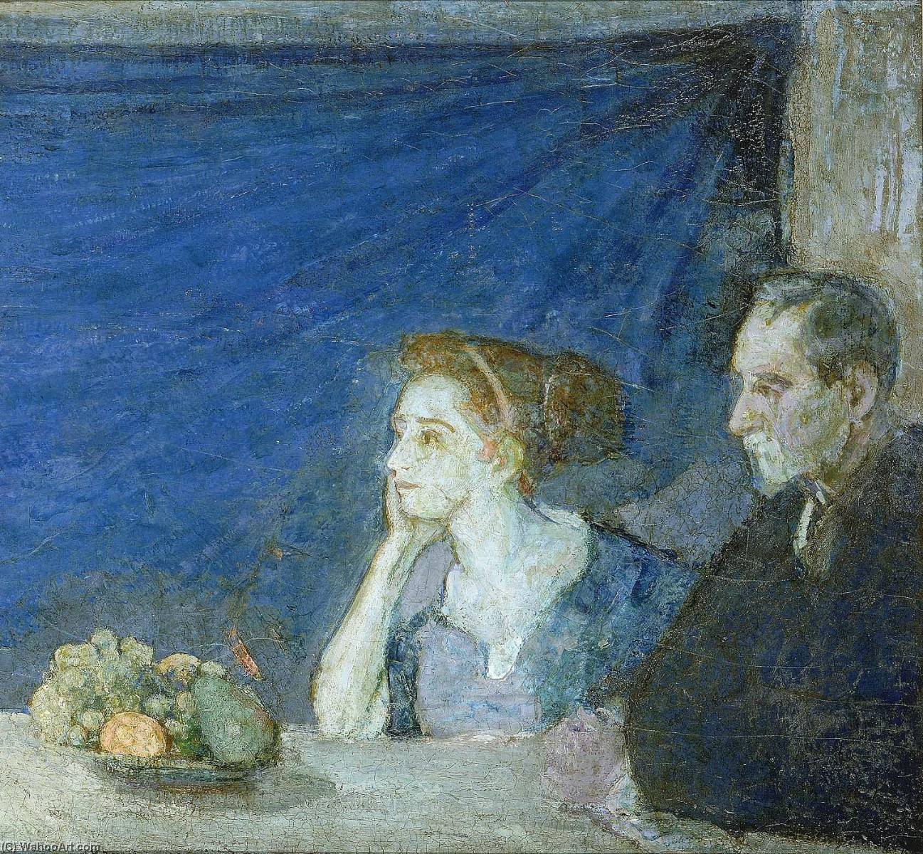 Wikioo.org - The Encyclopedia of Fine Arts - Painting, Artwork by Henry Ossawa Tanner - Portrait of Mr. and Mrs. Atherton Curtis with Still Life