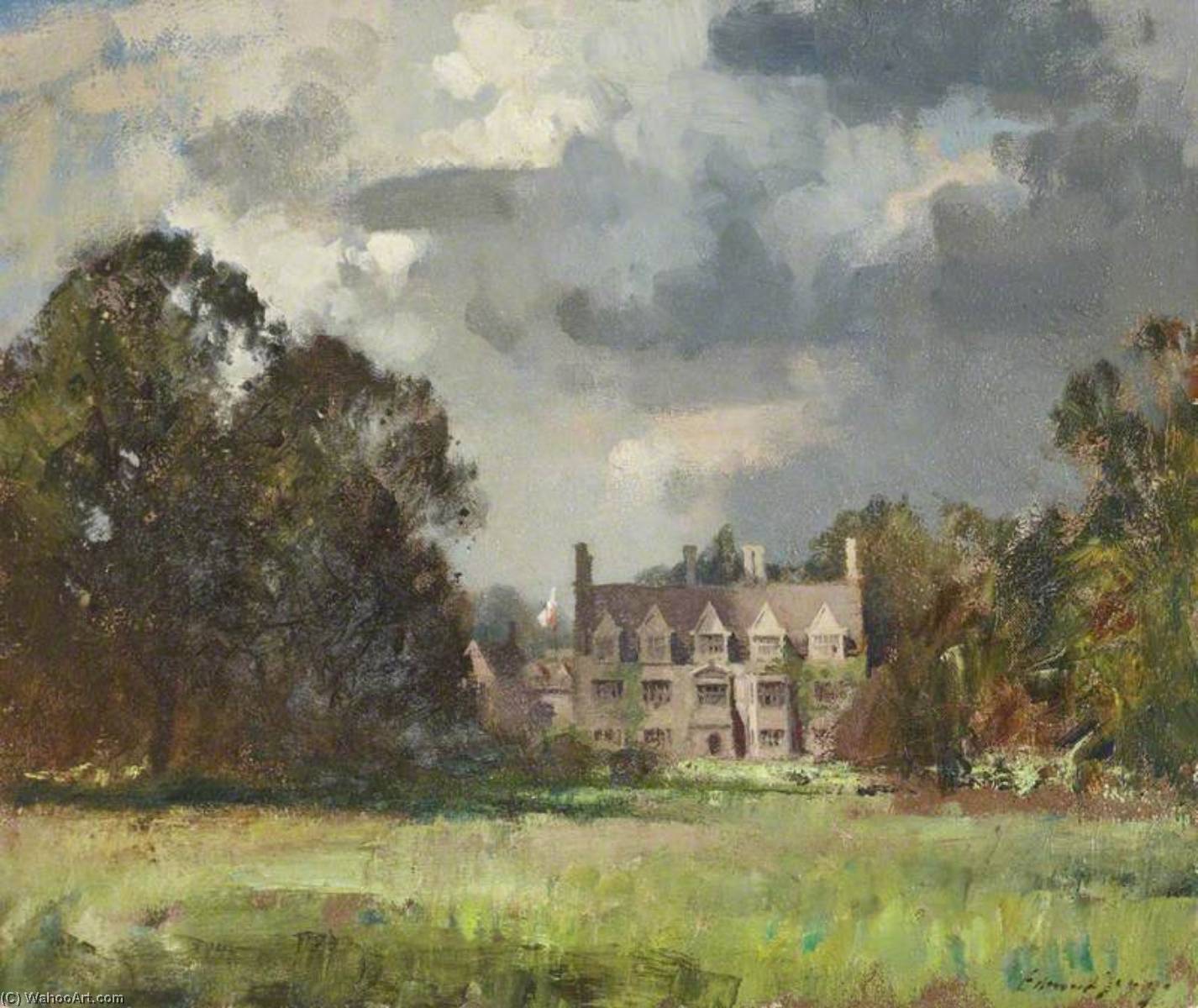 Wikioo.org - The Encyclopedia of Fine Arts - Painting, Artwork by Edward Brian Seago - Anglesey Abbey by Day, Spring 1949