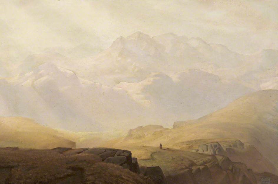 Wikioo.org - The Encyclopedia of Fine Arts - Painting, Artwork by Delmar Harmood Banner - Scafell from Walna Scar
