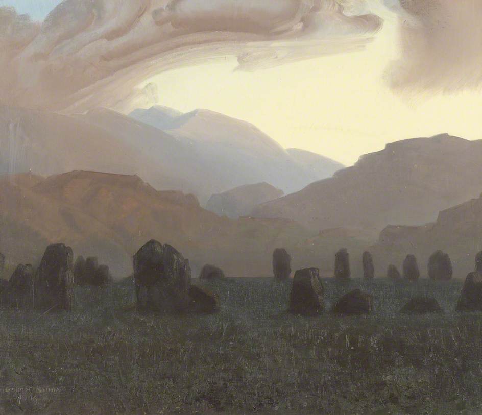 Wikioo.org - The Encyclopedia of Fine Arts - Painting, Artwork by Delmar Harmood Banner - Stone Circle, Threlkeld, Cumbria