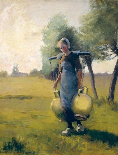 Wikioo.org - The Encyclopedia of Fine Arts - Painting, Artwork by Anna Huntington Stanley - The Milkmaid, (painting)