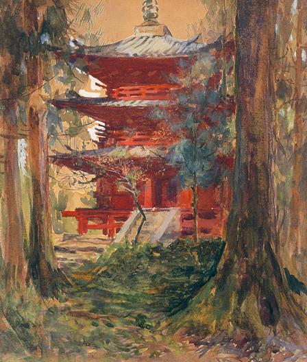 Wikioo.org - The Encyclopedia of Fine Arts - Painting, Artwork by Anna Huntington Stanley - Pagoda, (painting)