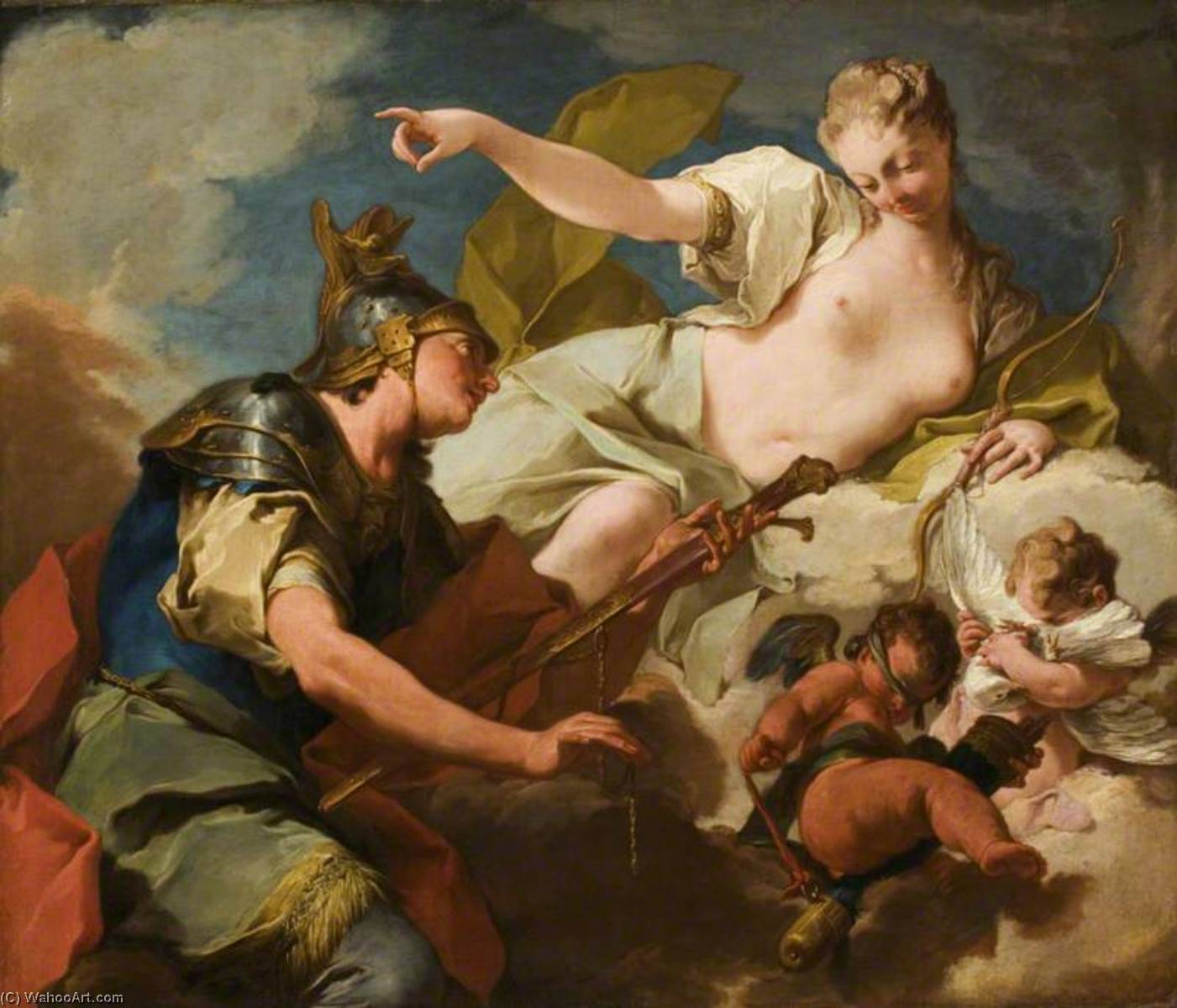 WikiOO.org - Encyclopedia of Fine Arts - Lukisan, Artwork Giovanni Battista Pittoni - Venus Giving Armour to Aeneas