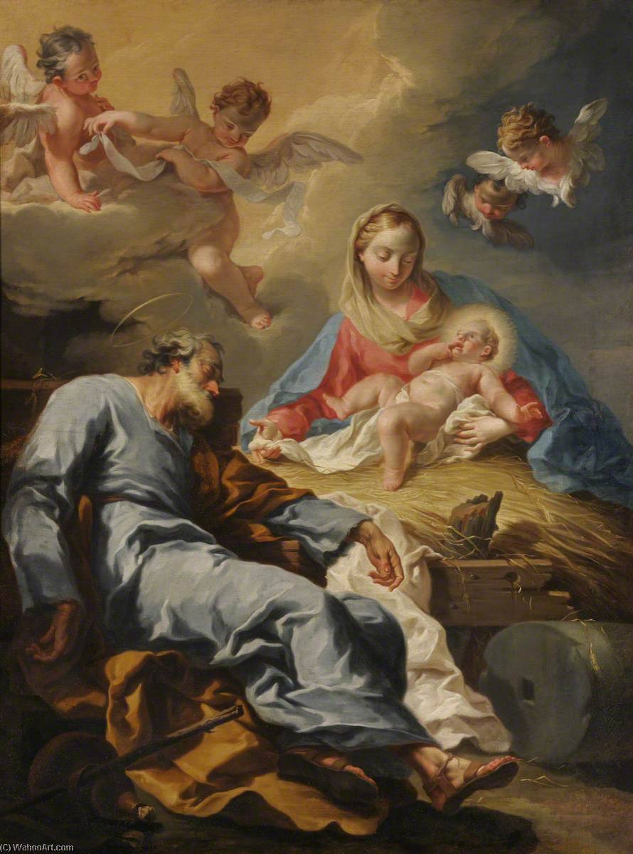 Wikioo.org - The Encyclopedia of Fine Arts - Painting, Artwork by Giovanni Battista Pittoni The Younger - Presepio