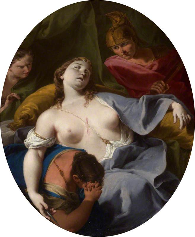 Wikioo.org - The Encyclopedia of Fine Arts - Painting, Artwork by Giovanni Battista Pittoni The Younger - Death of Lucretia