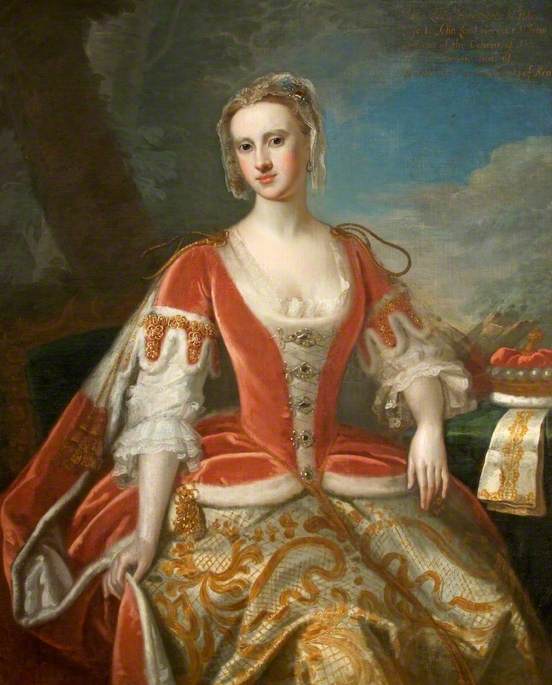 WikiOO.org - Εγκυκλοπαίδεια Καλών Τεχνών - Ζωγραφική, έργα τέχνης Isaac Whood - Anne Furnese (1711–1747), First Wife of the 2nd Viscount St John, in Coronation Robes
