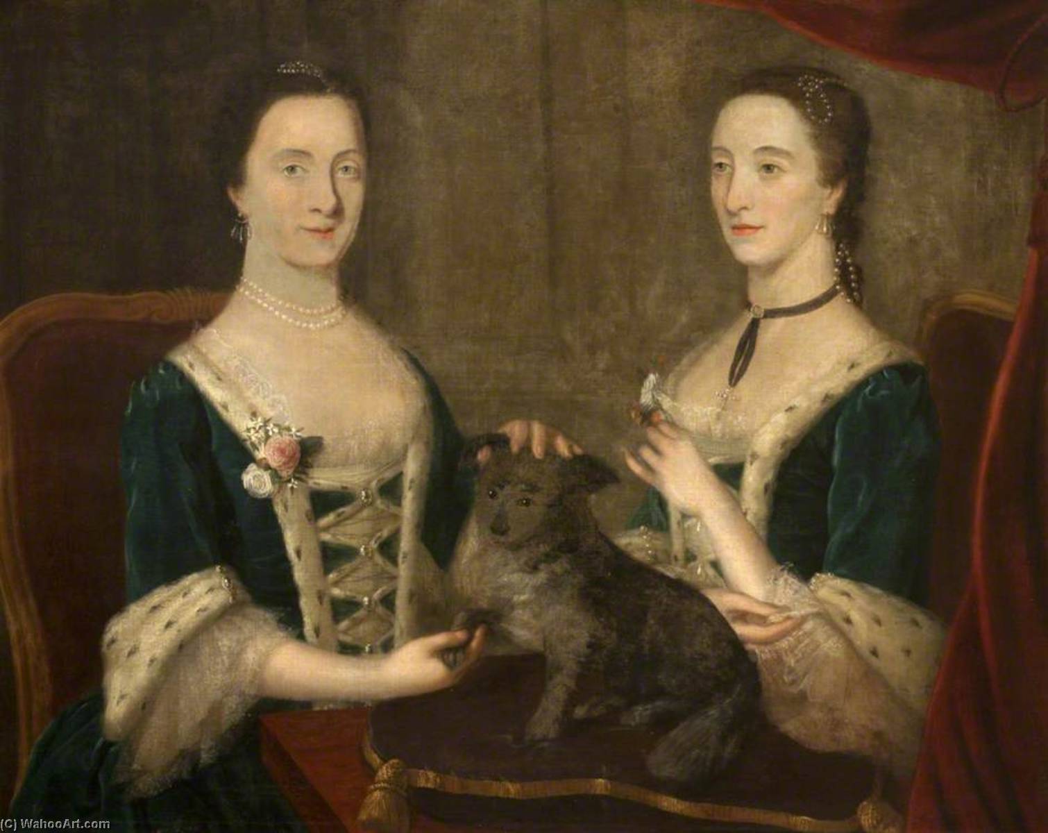 Wikioo.org - The Encyclopedia of Fine Arts - Painting, Artwork by Cosmo Alexander - The Ladies Barbara and Margaret Stuart