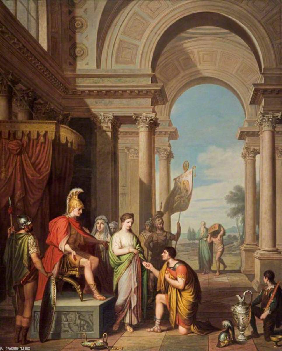WikiOO.org - Enciklopedija dailės - Tapyba, meno kuriniai David Allan - The Continence of Scipio