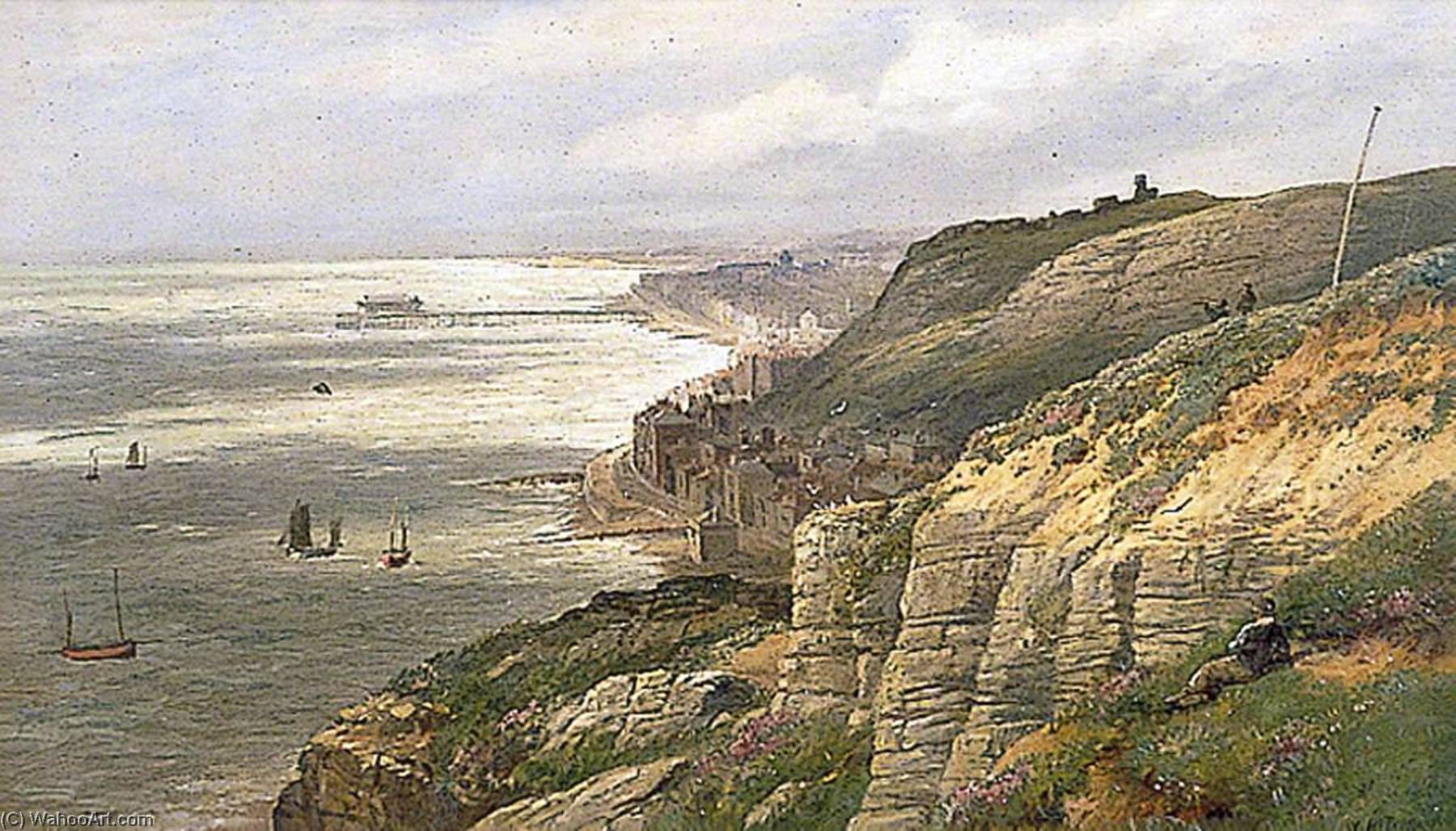 Wikioo.org - The Encyclopedia of Fine Arts - Painting, Artwork by William Henry Borrow - Hastings, East Sussex, from the East Cliff