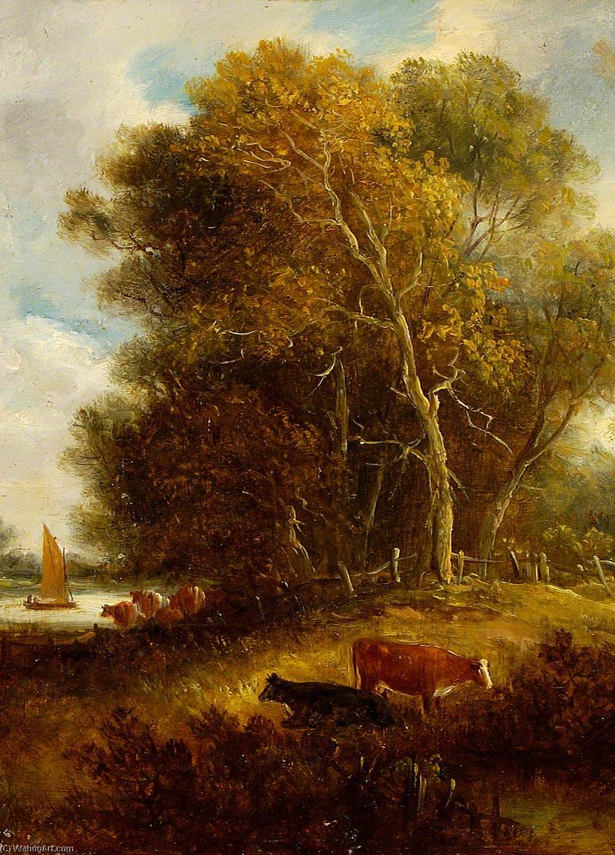 Wikioo.org - The Encyclopedia of Fine Arts - Painting, Artwork by John Moore Of Ipswich - Distant View of an Estuary