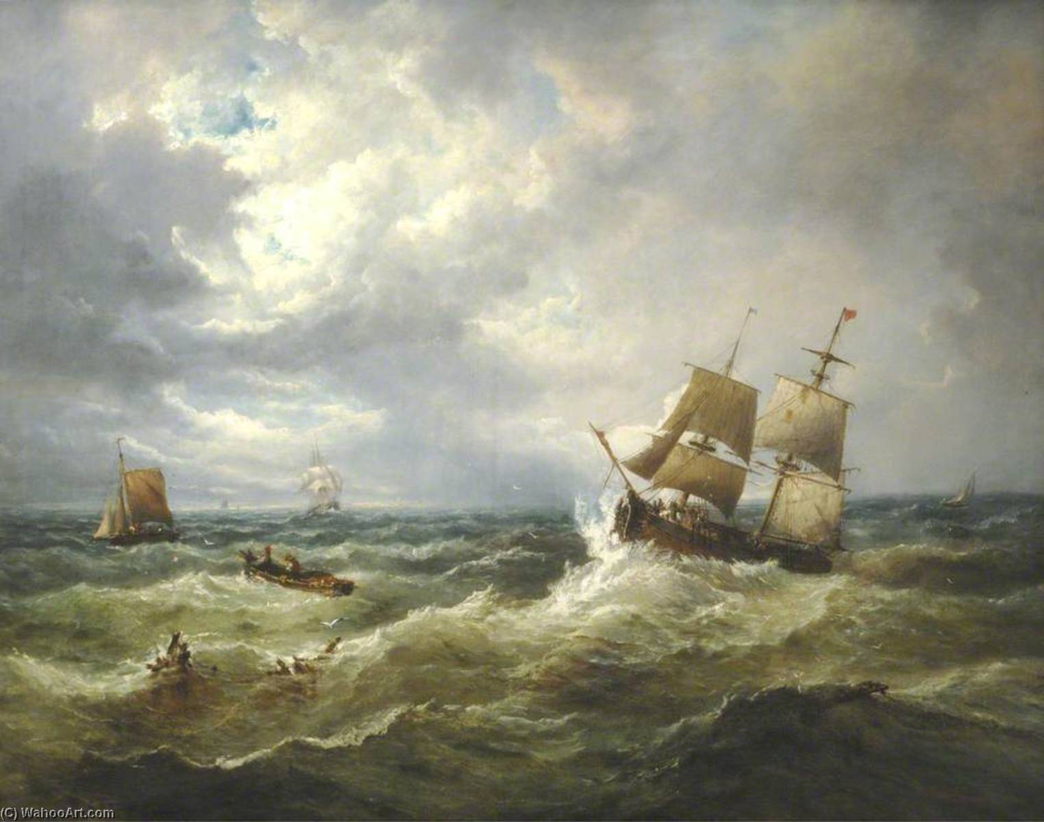 Wikioo.org - The Encyclopedia of Fine Arts - Painting, Artwork by John Moore Of Ipswich - Shipping off Felixstowe