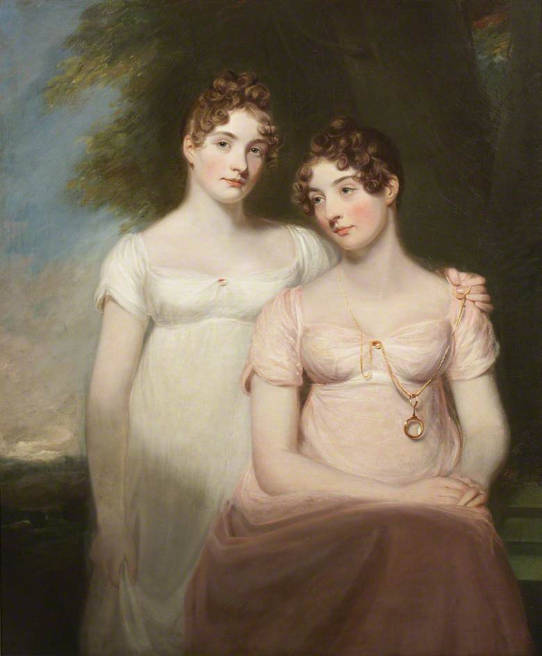 Wikioo.org - The Encyclopedia of Fine Arts - Painting, Artwork by Thomas Stewardson - The Ainslie Sisters (Agnes and Margaret)