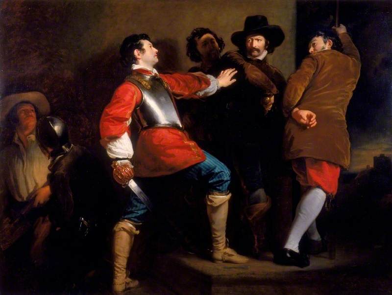 WikiOO.org - دایره المعارف هنرهای زیبا - نقاشی، آثار هنری Thomas Francis Dicksee - The Discovery of the Gunpowder Plot and the Taking of Guy Fawkes