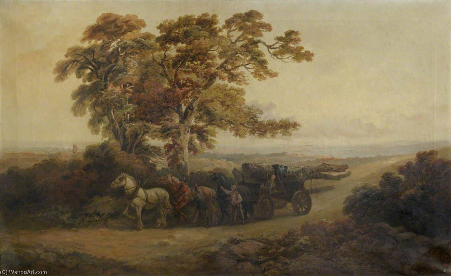Wikioo.org - The Encyclopedia of Fine Arts - Painting, Artwork by John Joseph Barker - Lumber Waggon