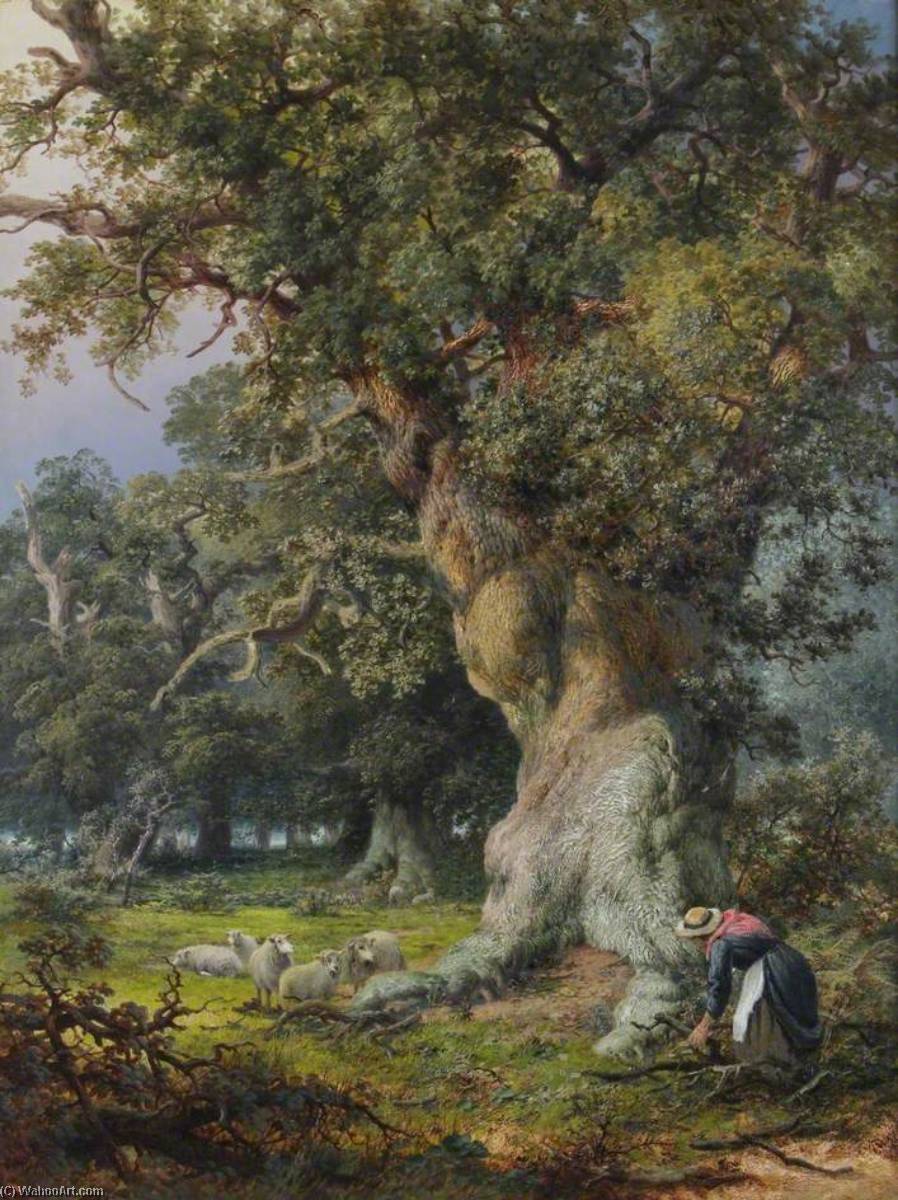 WikiOO.org - Енциклопедія образотворчого мистецтва - Живопис, Картини
 Frederick Henry Henshaw - Woman Gathering Wood