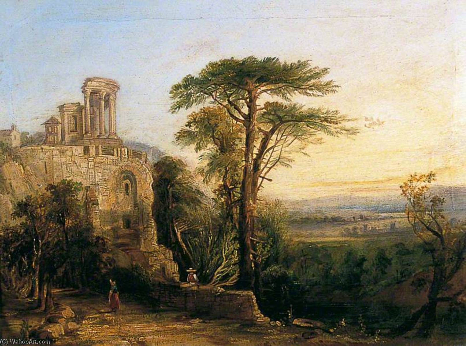 WikiOO.org - Енциклопедия за изящни изкуства - Живопис, Произведения на изкуството Frederick Henry Henshaw - Temple of Vesta, Tivoli