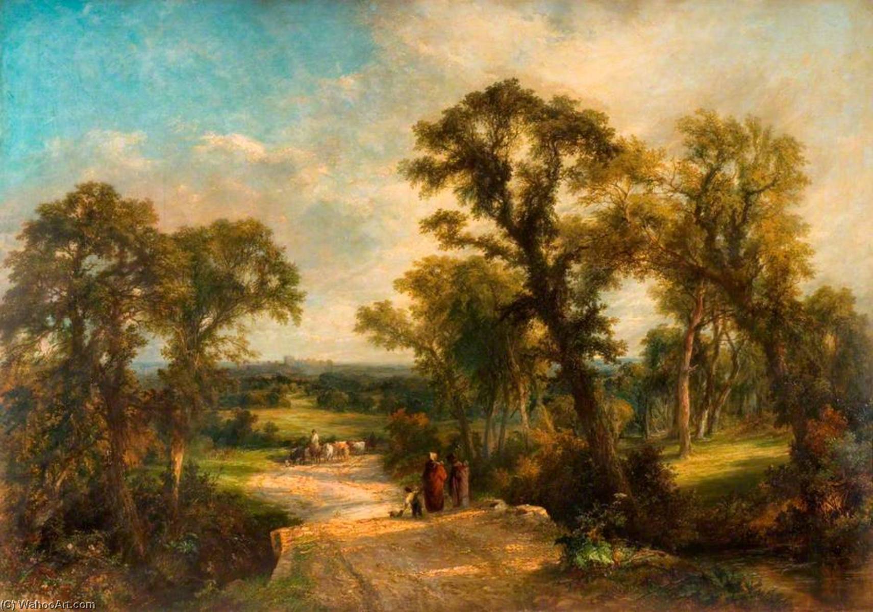 Wikioo.org - The Encyclopedia of Fine Arts - Painting, Artwork by Frederick Henry Henshaw - Windsor Castle from the Great Park (Morning)