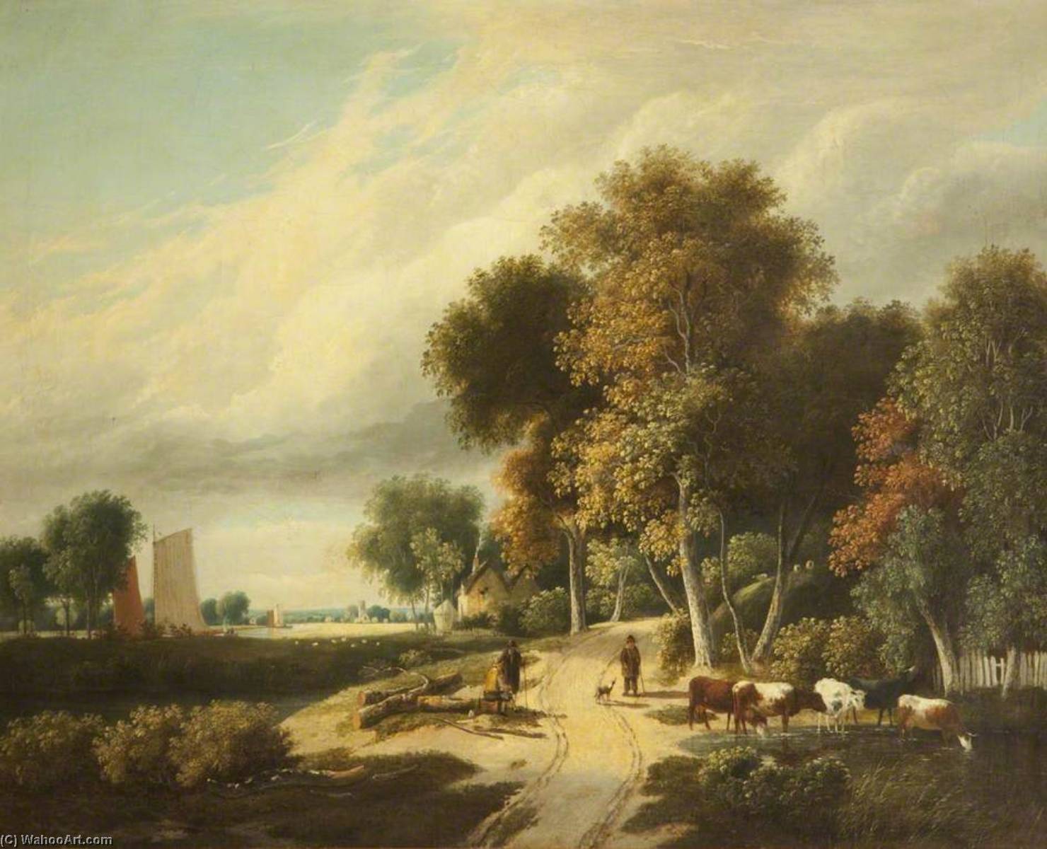 Wikioo.org - The Encyclopedia of Fine Arts - Painting, Artwork by Samuel David Colkett - A Scene in Norfolk