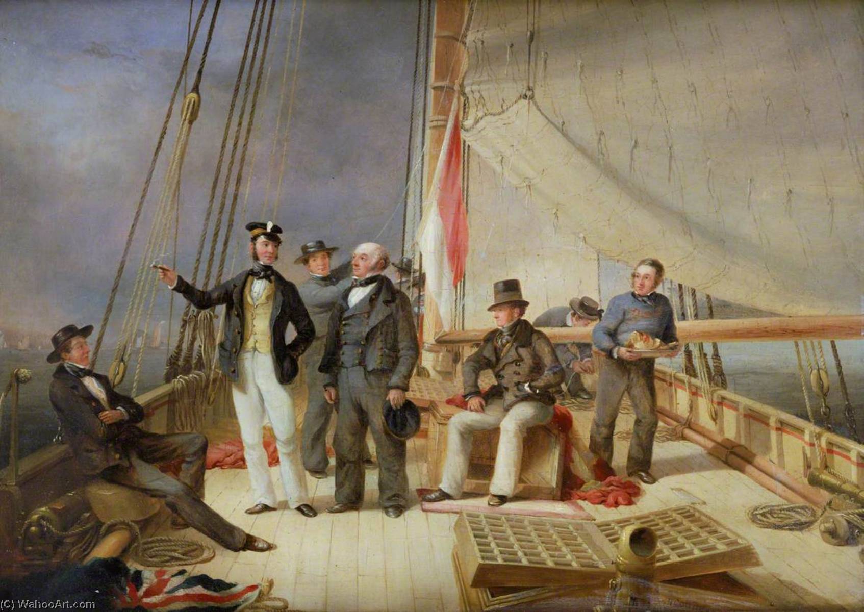 Wikioo.org - The Encyclopedia of Fine Arts - Painting, Artwork by Nicholas Matthew Condy - On Board the Yacht 'Alarm'