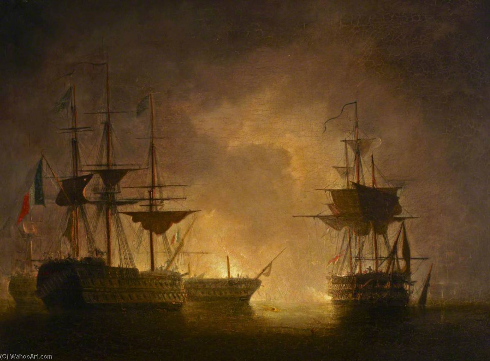 Wikioo.org - The Encyclopedia of Fine Arts - Painting, Artwork by Nicholas Matthew Condy - The Battle of the Nile, 1 August 1798