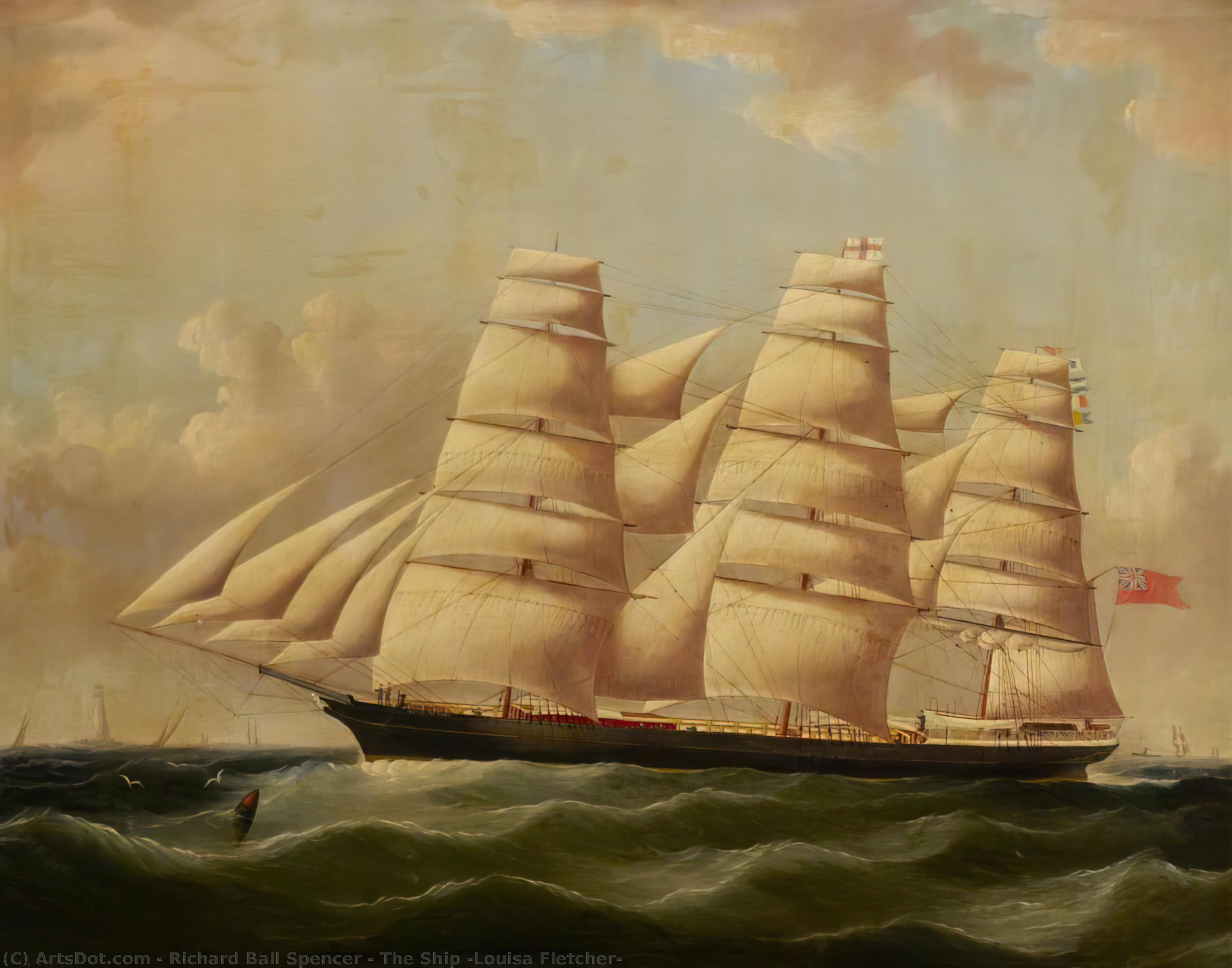 Wikioo.org - The Encyclopedia of Fine Arts - Painting, Artwork by Richard Ball Spencer - The Ship 'Louisa Fletcher'