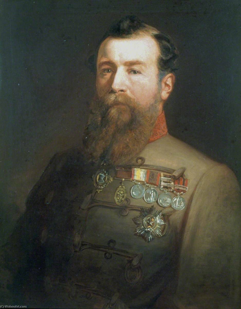 Wikioo.org - The Encyclopedia of Fine Arts - Painting, Artwork by John Maclaren Barclay - Brigadier General Sir Harry Burnett Lumsden (1821–1896), CB, in the Uniform of The Queen’s Own Corps of Guides