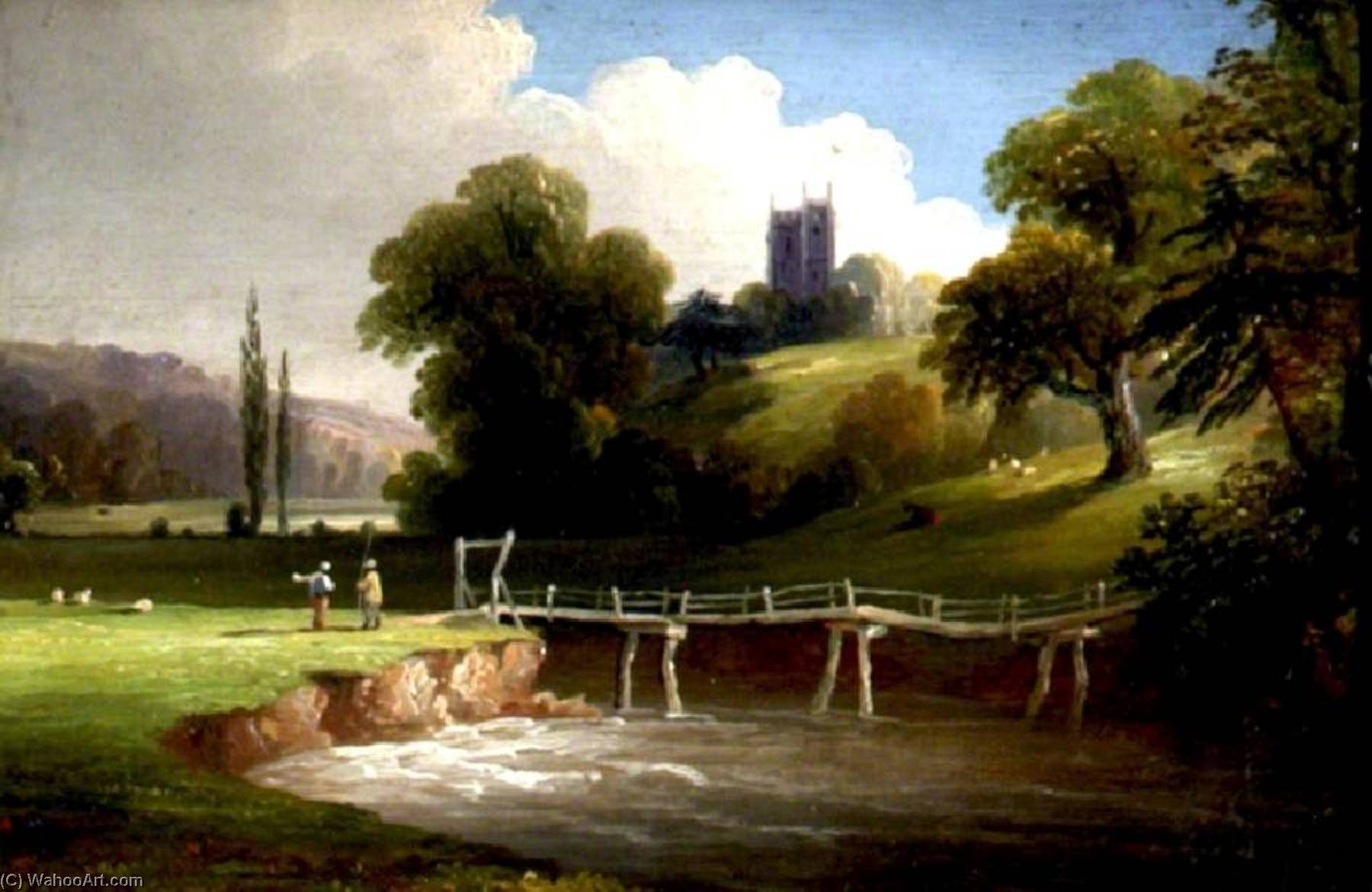 Wikioo.org - The Encyclopedia of Fine Arts - Painting, Artwork by John Wallace Tucker - Bramford Speke Bridge, River Exe, Devon