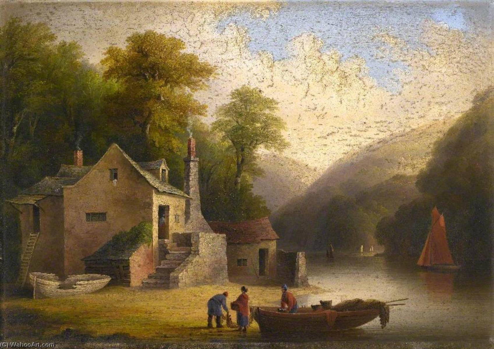 WikiOO.org - Güzel Sanatlar Ansiklopedisi - Resim, Resimler John Wallace Tucker - Duncannon, on the River Dart, below Totnes, Devon
