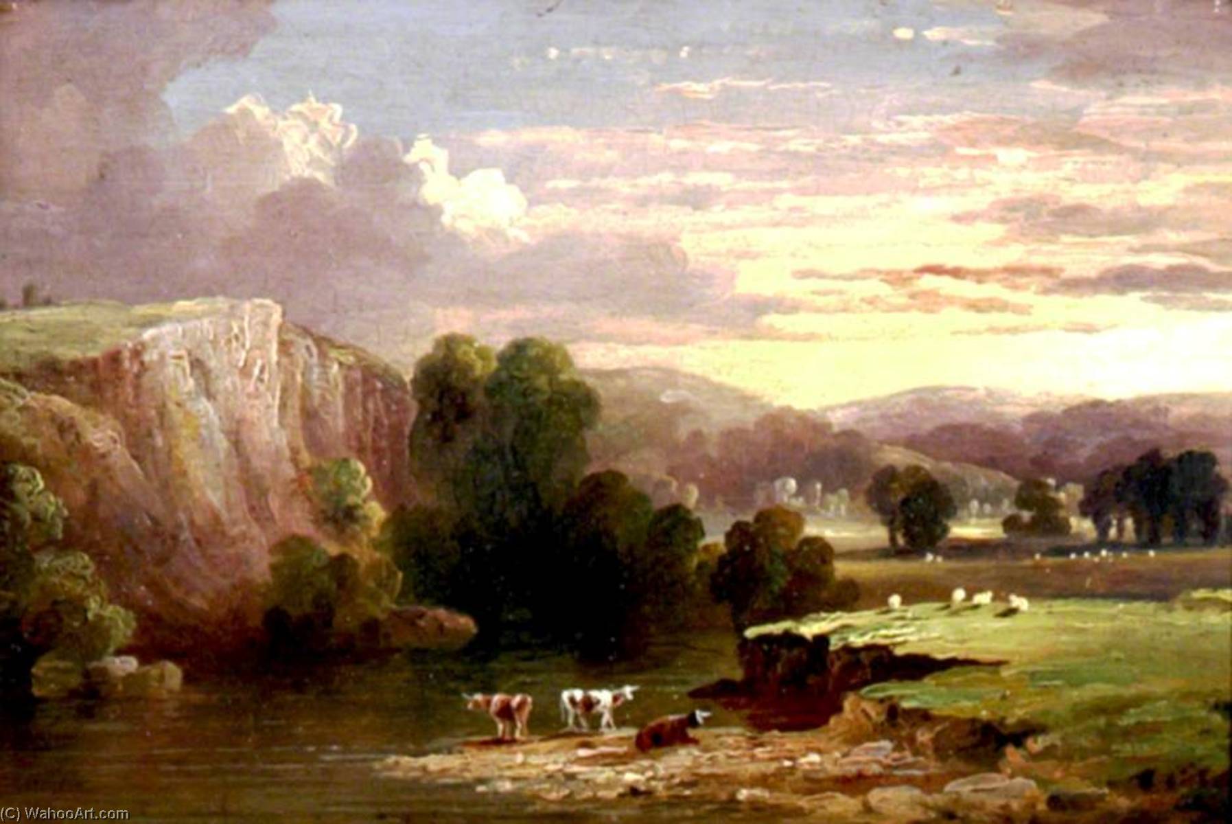 Wikioo.org - The Encyclopedia of Fine Arts - Painting, Artwork by John Wallace Tucker - Red Rock, Bramford Speke, River Exe, Devon
