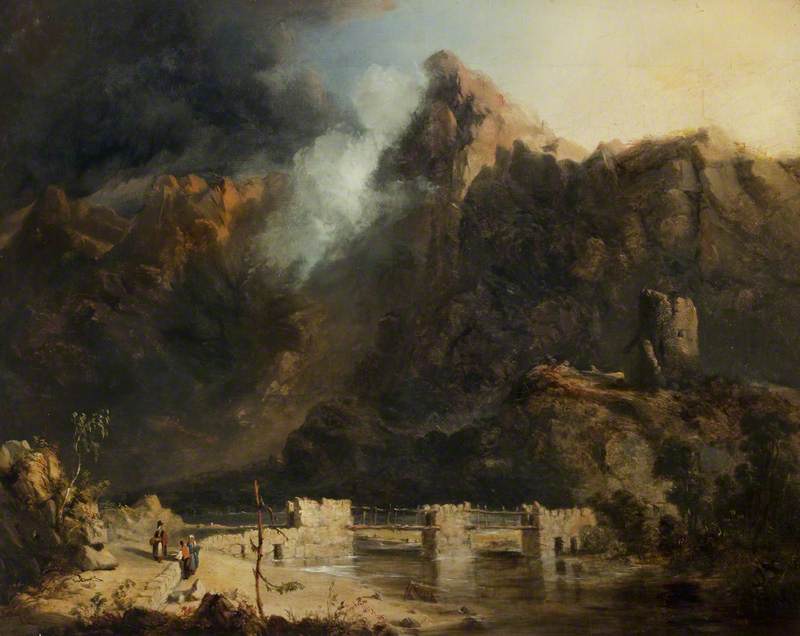 Wikioo.org - The Encyclopedia of Fine Arts - Painting, Artwork by John Wright Oakes - Slate Quarries, Llanberis