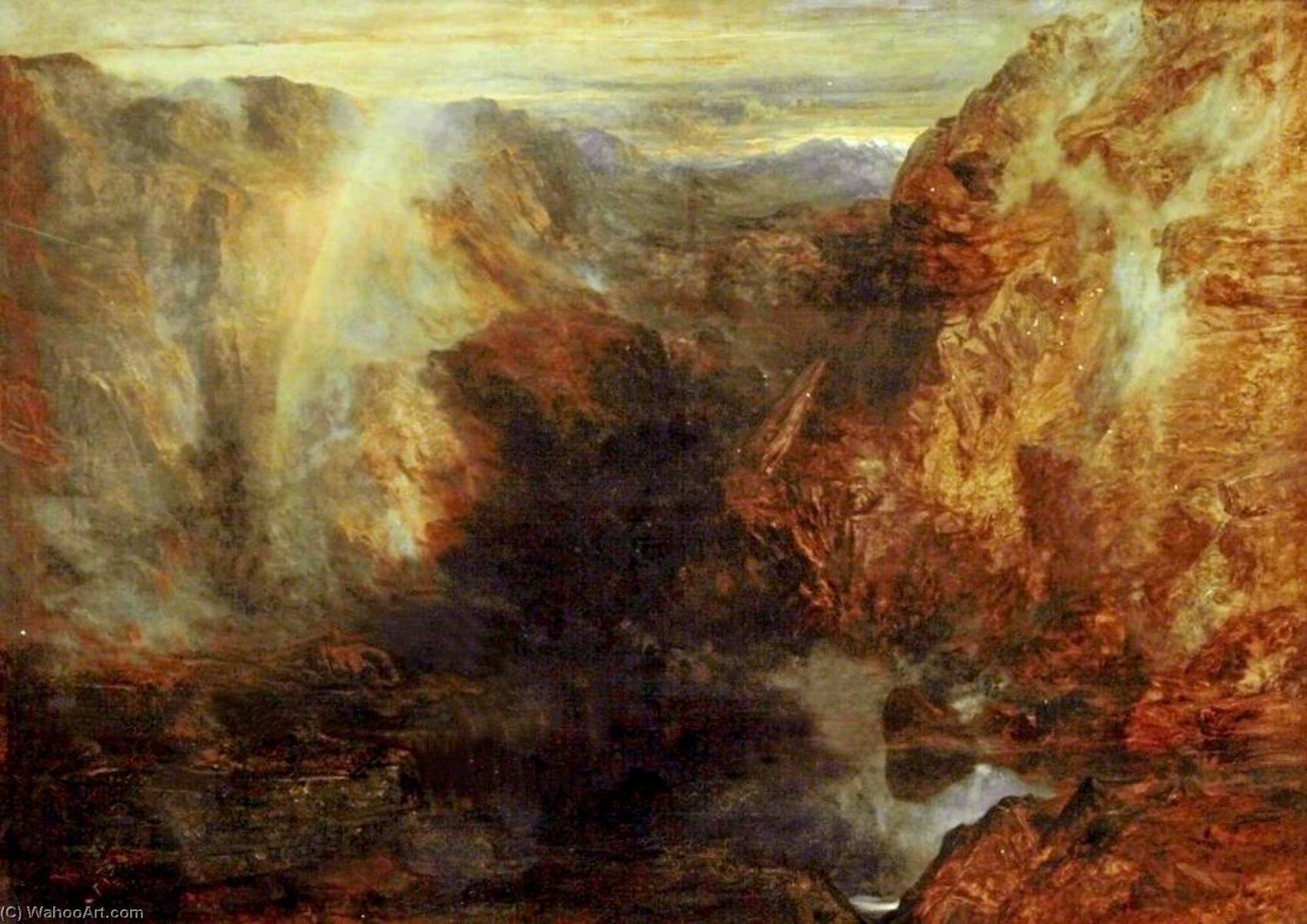 Wikioo.org - The Encyclopedia of Fine Arts - Painting, Artwork by John Wright Oakes - Devil's Kitchen, Snowdon