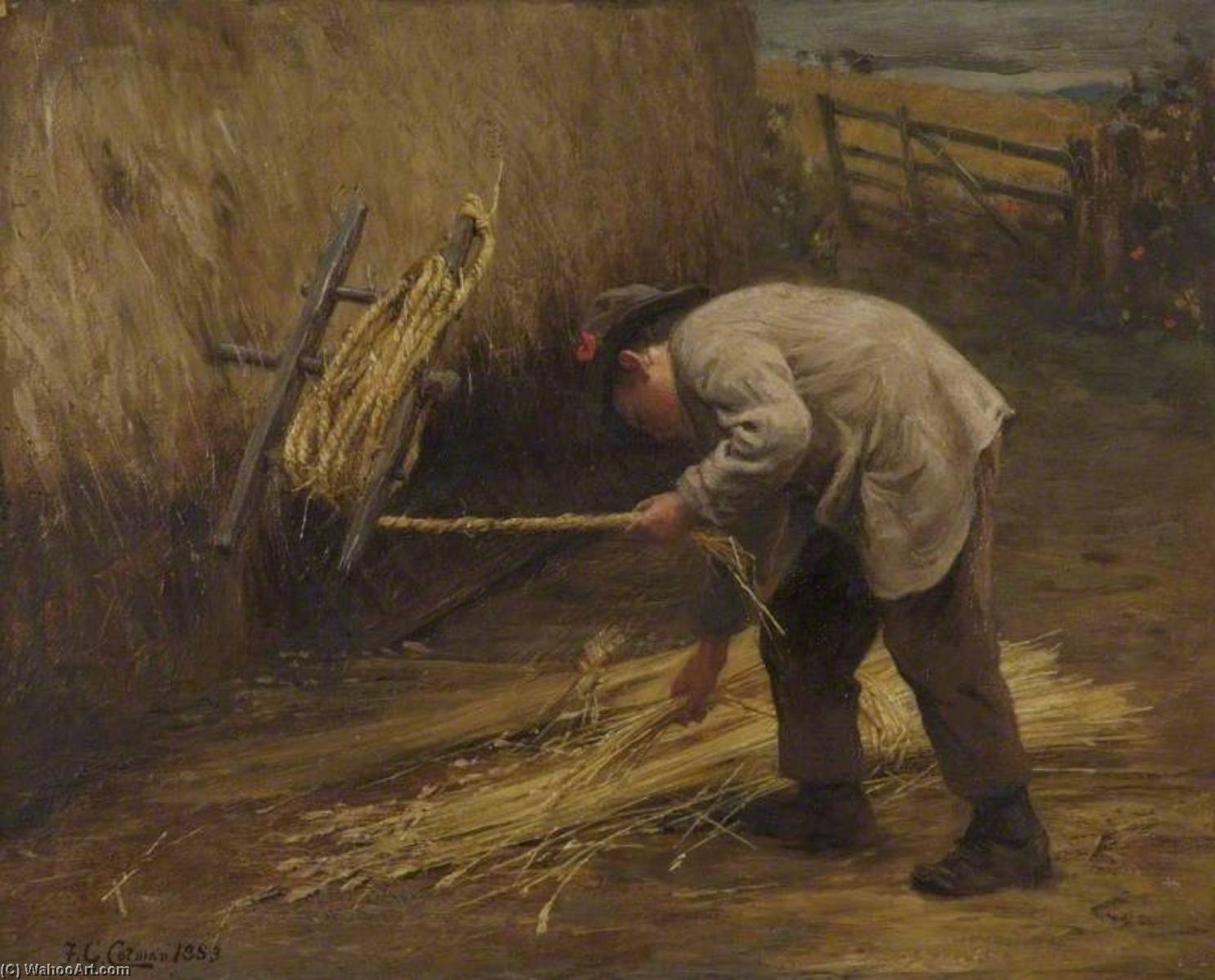 Wikioo.org - The Encyclopedia of Fine Arts - Painting, Artwork by Frederick George Cotman - Spinning Thatch Bands