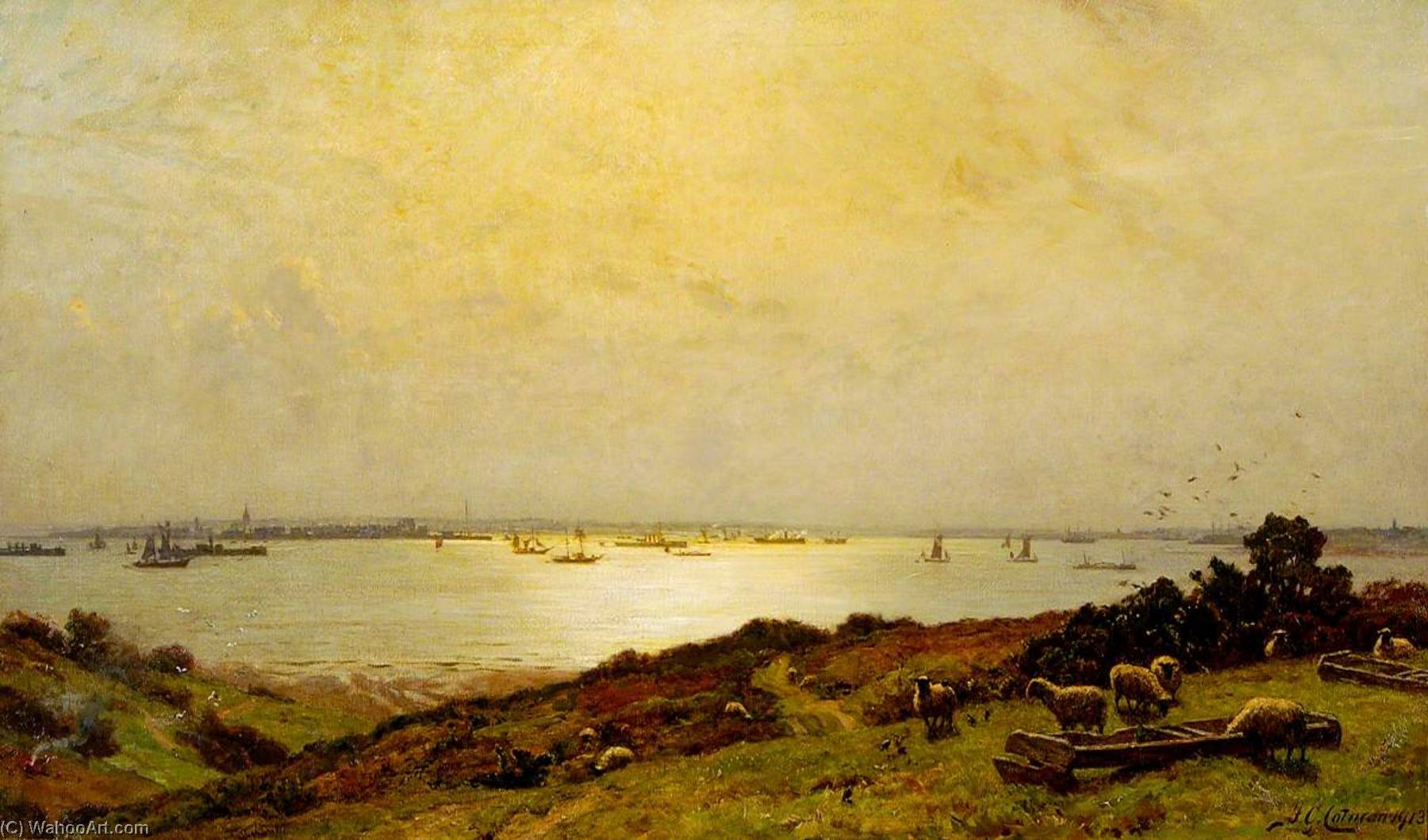 Wikioo.org - The Encyclopedia of Fine Arts - Painting, Artwork by Frederick George Cotman - Harwich Harbour, Essex