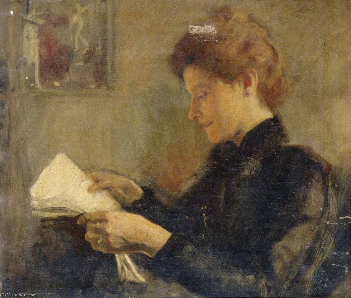 Wikioo.org - The Encyclopedia of Fine Arts - Painting, Artwork by Charles Gogin - My Wife Reading