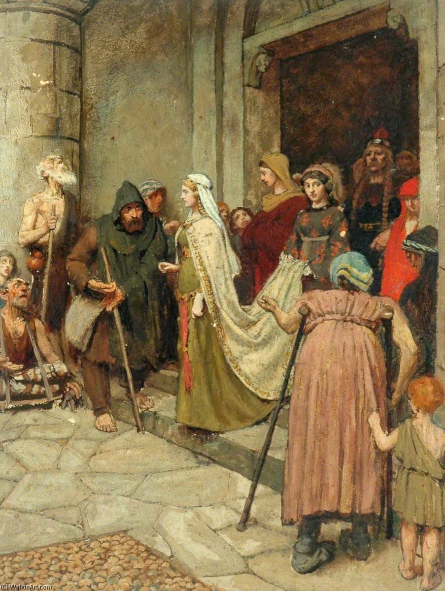 Wikioo.org - The Encyclopedia of Fine Arts - Painting, Artwork by Charles Gogin - The Message (An Incident in the History of the Merovingian Kings)