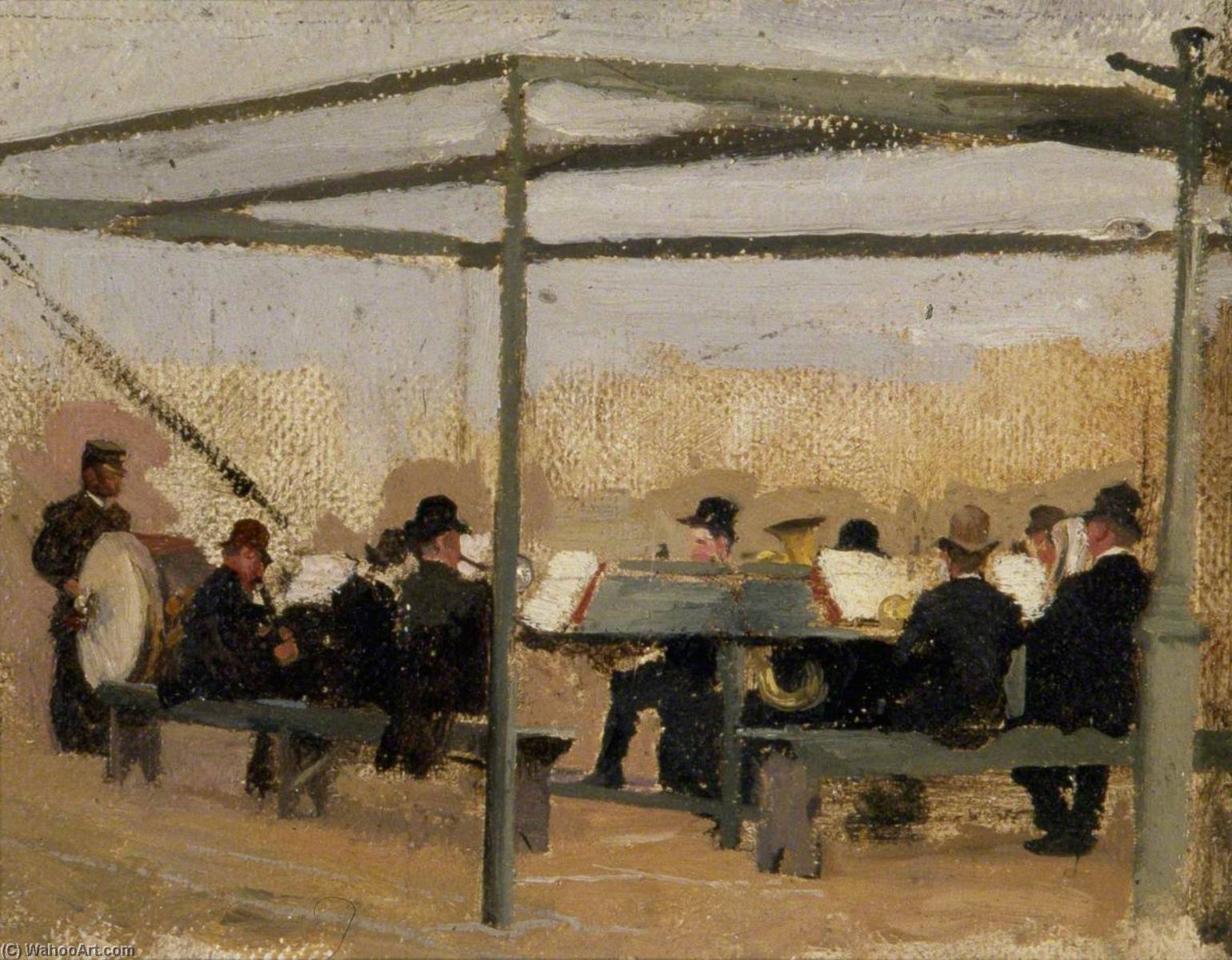 Wikioo.org - The Encyclopedia of Fine Arts - Painting, Artwork by Charles Gogin - Bandstand, Chain Pier, Brighton, East Sussex