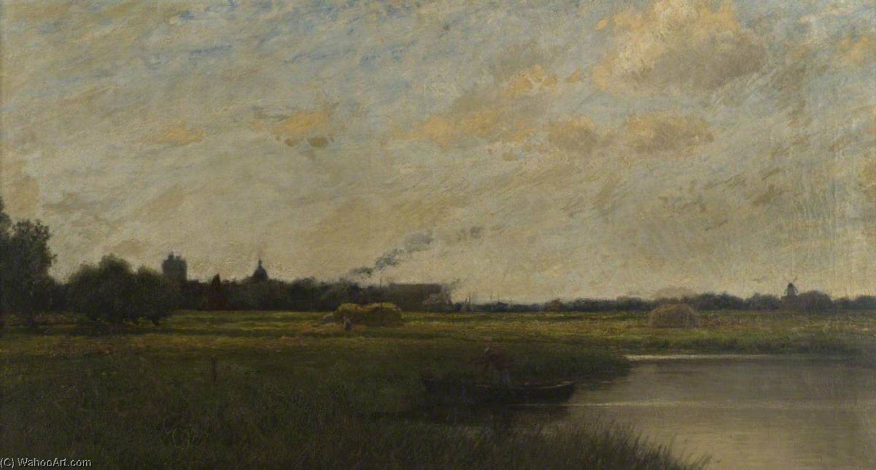 Wikioo.org - The Encyclopedia of Fine Arts - Painting, Artwork by John Leslie Thomson - A View in the Fens
