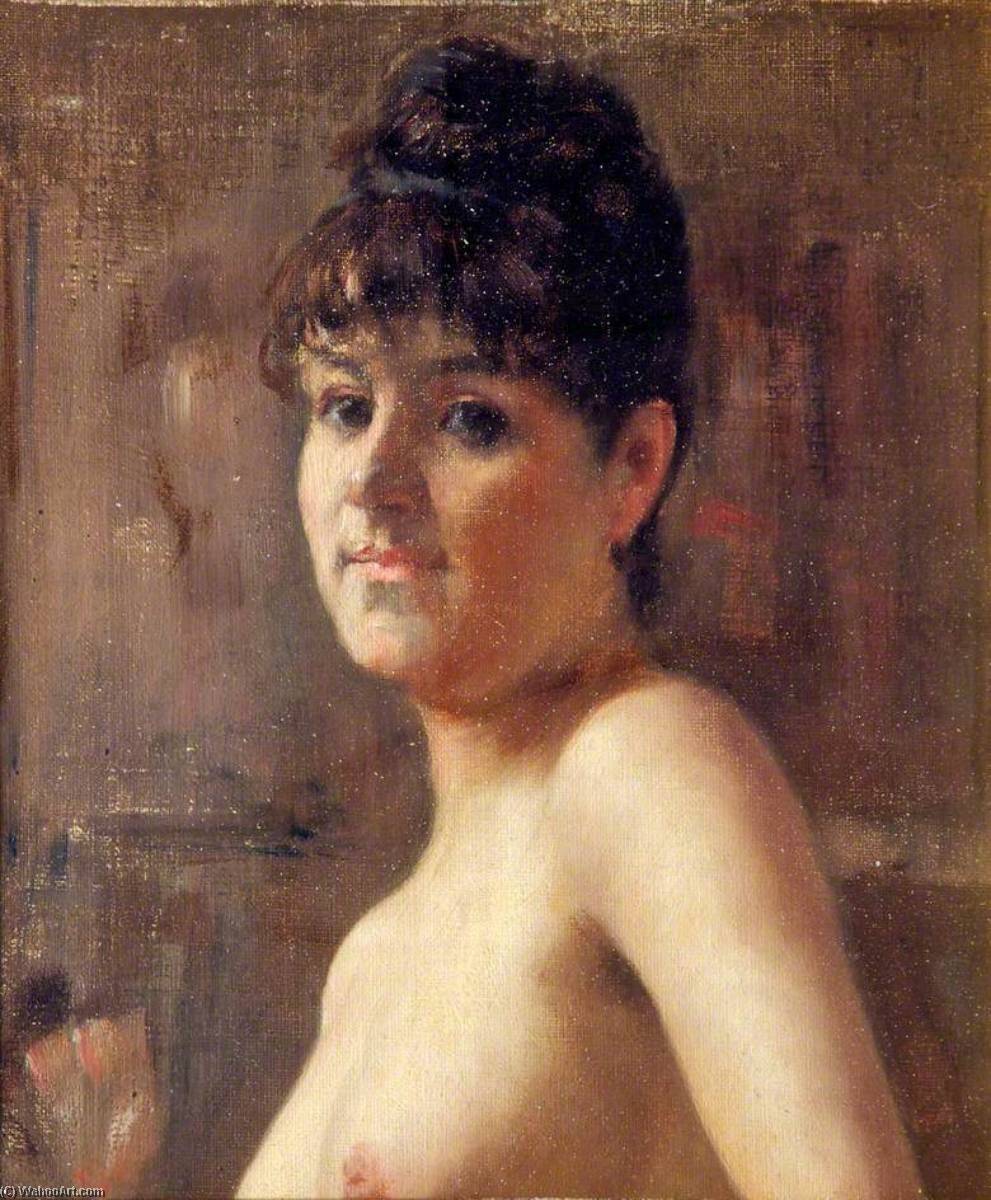 Wikioo.org - The Encyclopedia of Fine Arts - Painting, Artwork by Robert Edward Morrison - Life Study, Head and Shoulders of a Woman